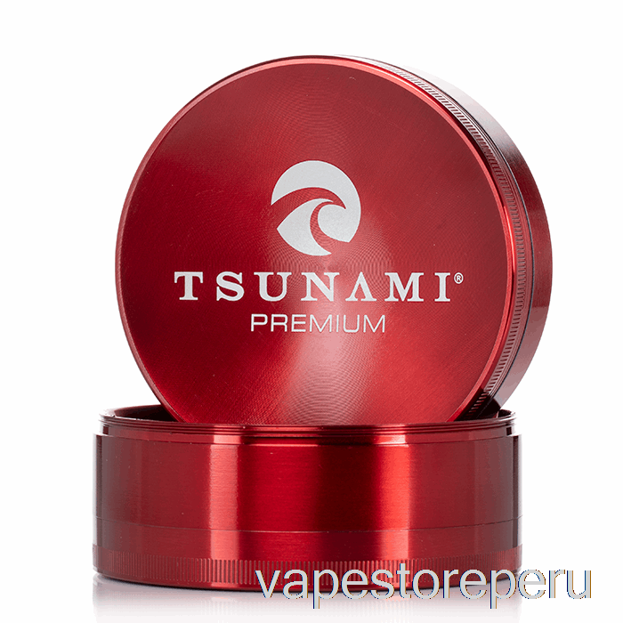 Vaporizador Recargable Tsunami 3.9 Pulgadas Molinillo Superior Hundido De 4 Piezas Rojo (100 Mm)